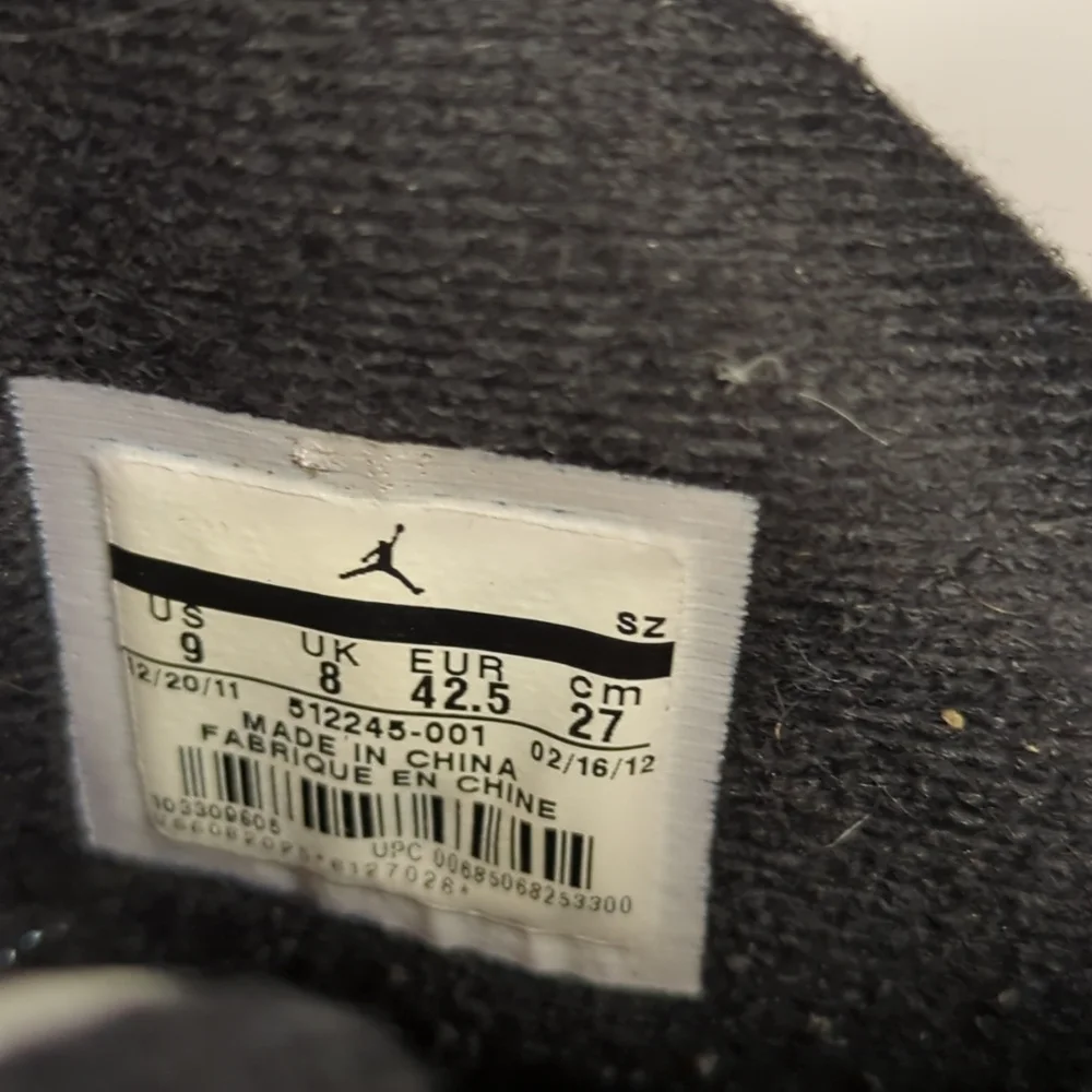 Air Jordans Son Of Mars Black Cement Sneakers - Mens Size 9
